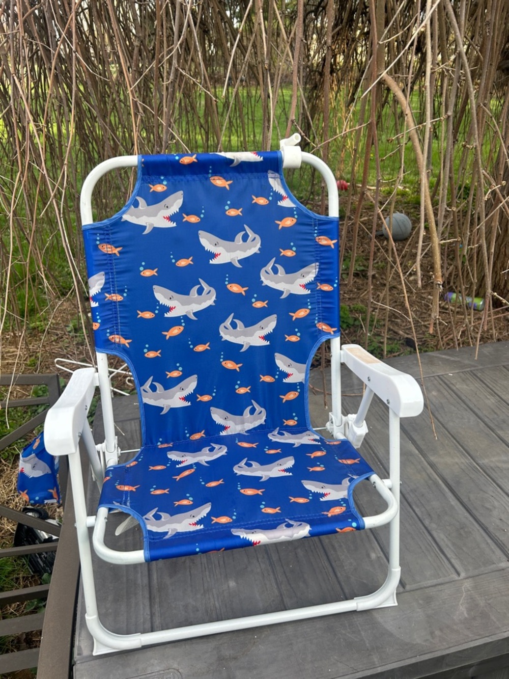 Tommy Bahama Blue Shark Print Kids Beach Chair